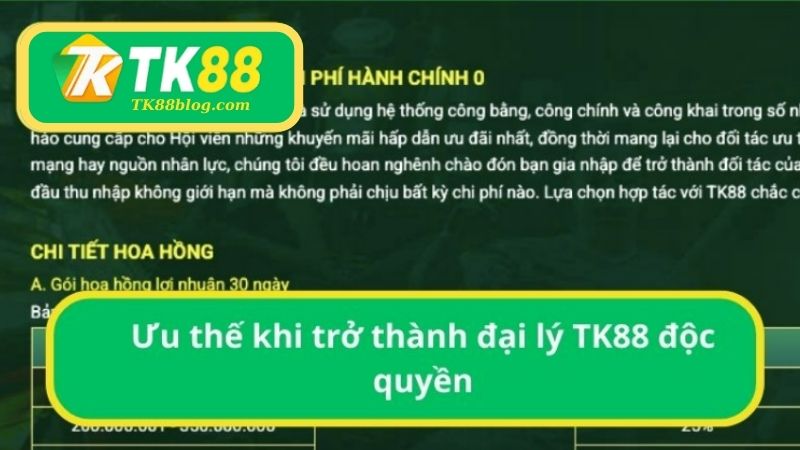 Ưu thế khi trở thành đại lý TK88 độc quyền