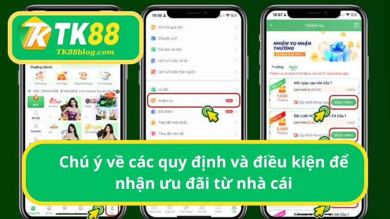 Cần chú ý một số vấn đề khi tham gia nhận thưởng từ TK88
