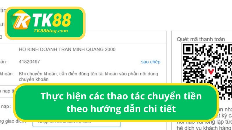 Thực hiện nạp tiền TK88 theo hướng dẫn chi tiết từ hệ thống